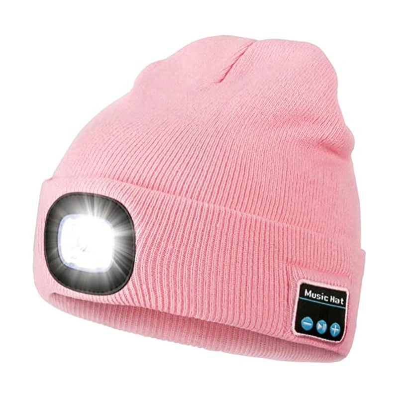 Светящаяся Зимняя Вязаная Шапка-бини со светодиодный Ной подсветкой