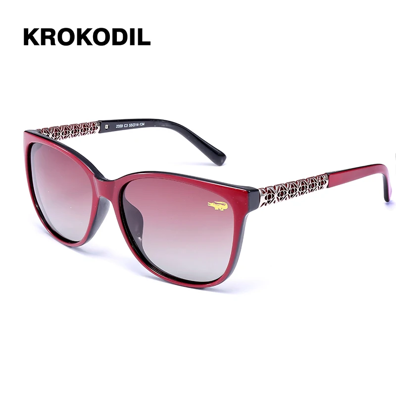 

Очки солнцезащитные Krokodil поляризационные UV400 женские, модные солнечные аксессуары кошачий глаз в белой оправе с градиентными линзами, для в...