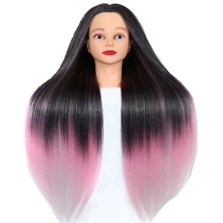 70 см Экстра полный yaki прямые радужные волосы манекен учебная голова