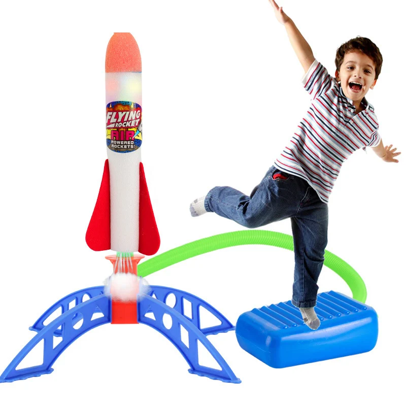

Kids Air Pressed Stomp Rocket Pedal Games Outdoor Sports Kids League Launchers Step Pump Skittles Children Foot Family Game Toy