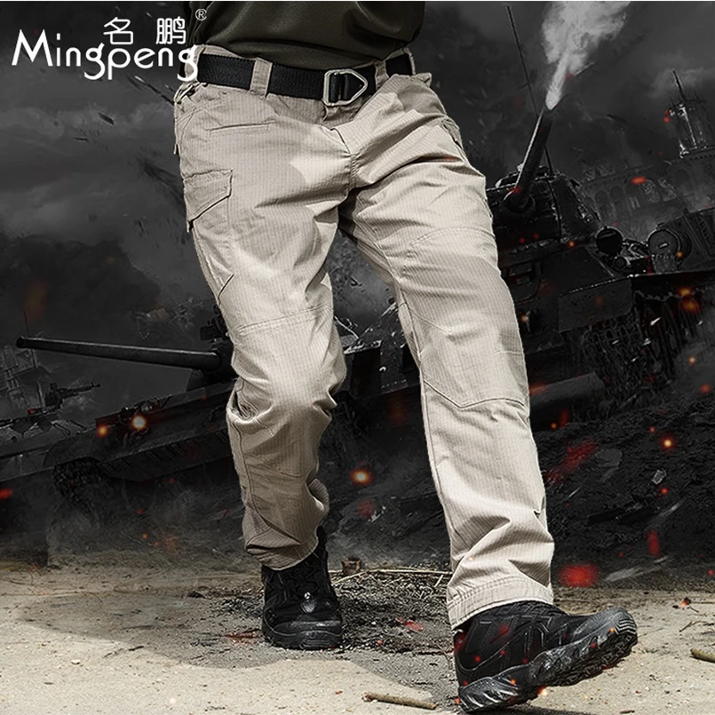 

2021 Tactical Pants Men's Spring Autumn Outdoor Hiking Cargo Trousers Cotton Stretch Multi-Pocket Army Commando Training Pants