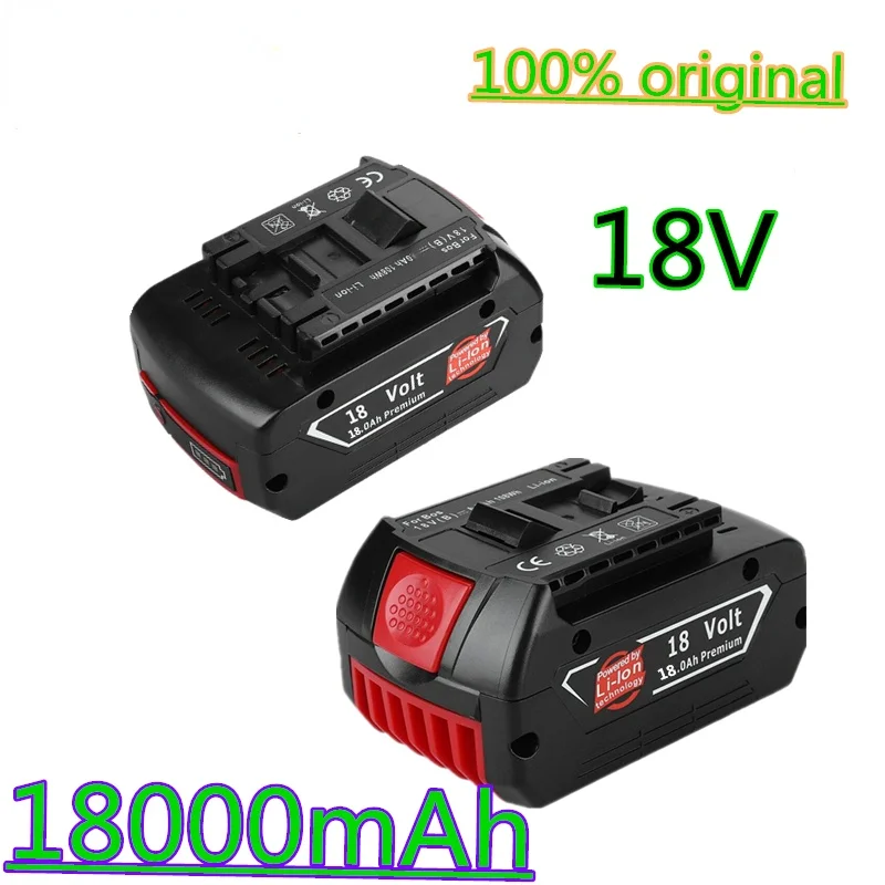 

18V 18000mAh Rechargeable Li-ion Battery For Bosch 18V Battery Backup 18.0A Portable Replacement BAT609 Indicator light