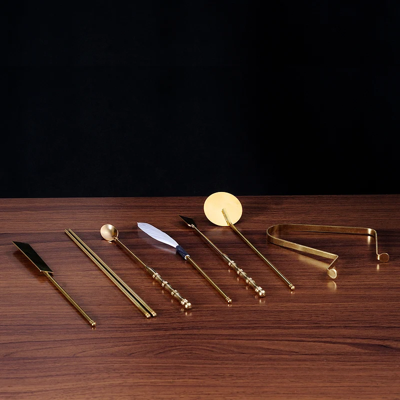 PINNY 7 шт. набор инструментов для благовоний серый мешок для ложки оборудование для благовоний курильница инструменты буддийские принадлежности для медитации