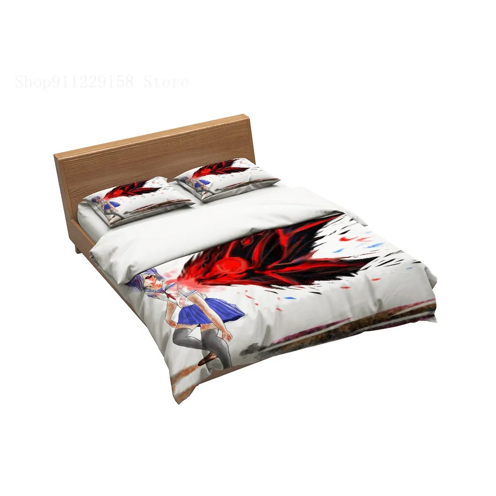 

Super Texture Home Bedding Tokyo Ghoul Pattern Quilt Cover Pillowcase Comfortable Soft Bed Home Textile Bedding Set