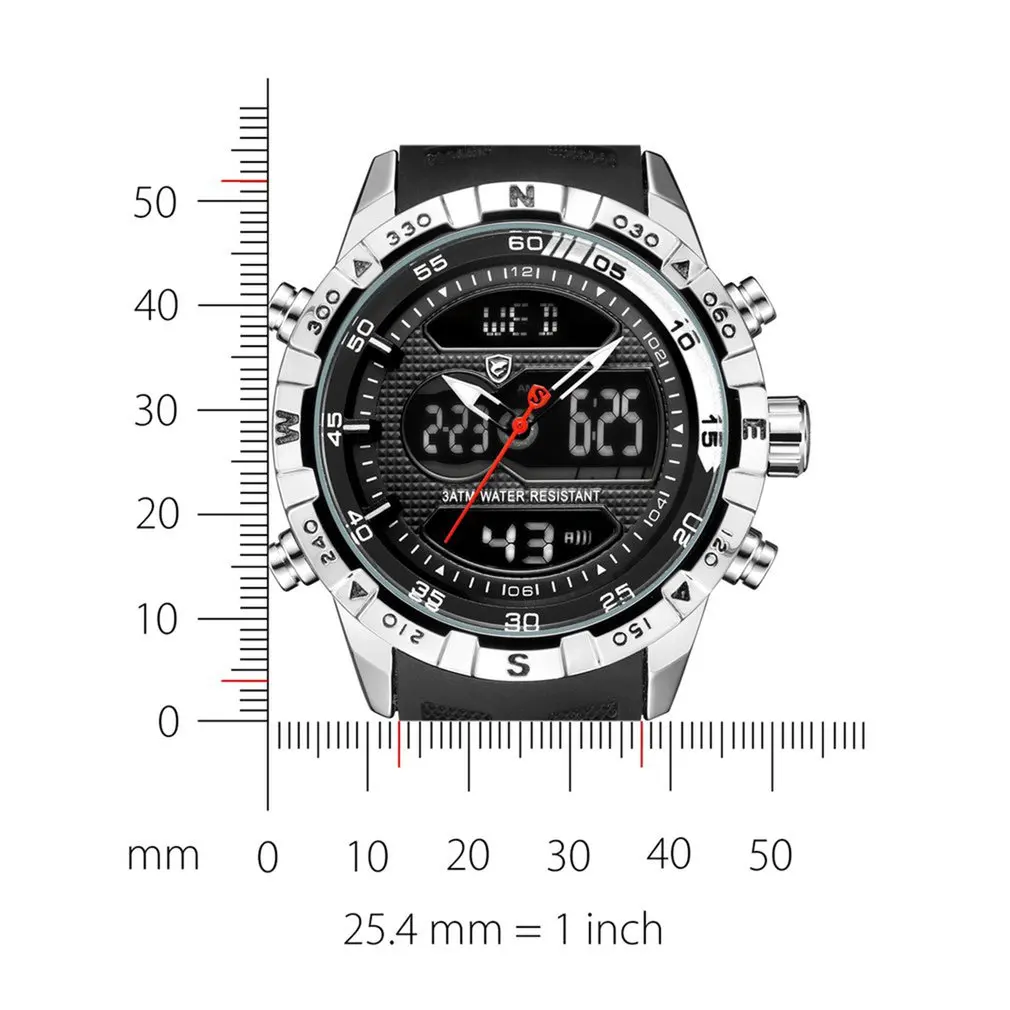 Часы наручные SHARK Мужские с автоматическим календарем резиновым ремешком