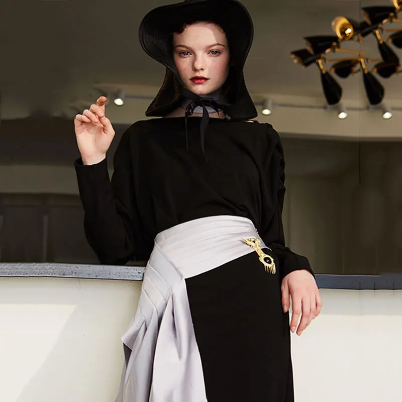 XITAO плиссированная талия Стандартная юбка Женская корейская мода новый дизайн