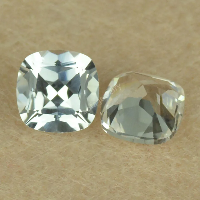 Оптовая продажа белый корундовый синтетический драгоценный камень 4x4 ~ 12x12 мм с