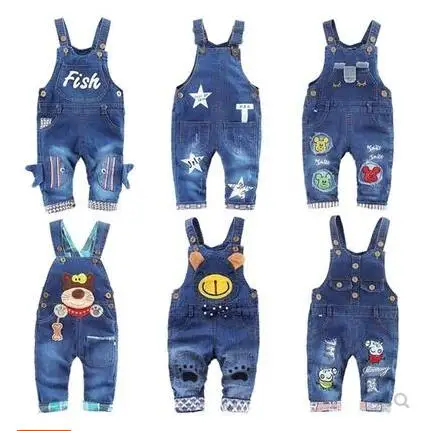 9M-24M Baby Girl Clothing Bebe Boy Overalls Animal Cow Long Pants Cartoon Kwaii Jumpsuit Denim Jeans Rompers Toddler Clothes