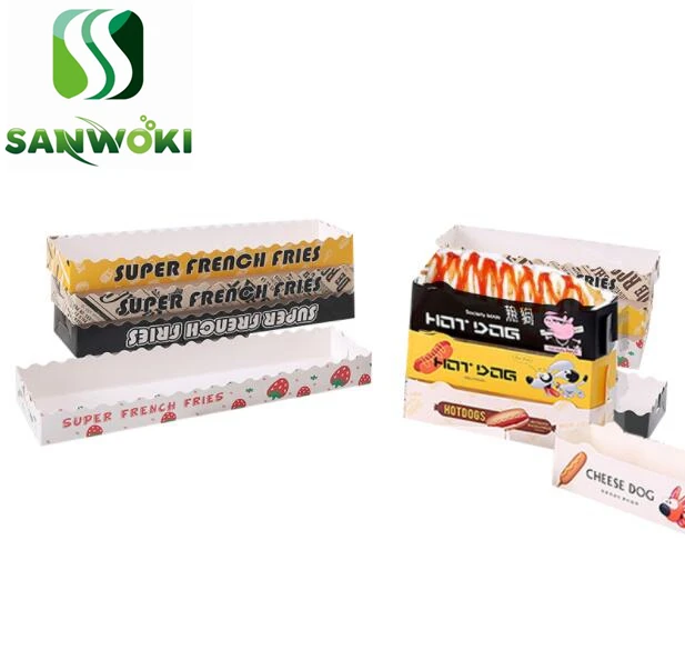 Упаковочная коробка для жареных чипсов 100 шт. бумажная картофеля фри одноразовая