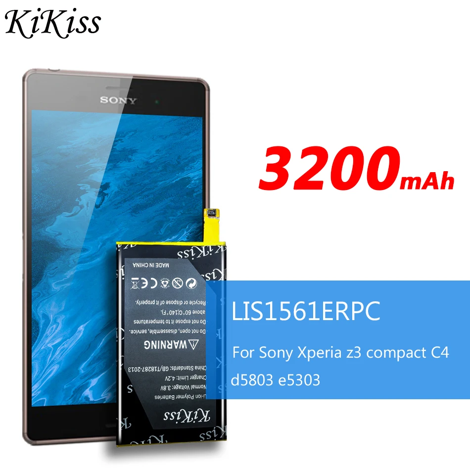 Мощный аккумулятор 3200 мАч LIS1561ERPC для Sony Xperia Z3 Compact Z3c mini D5803 D5833/Xperia C4 E5303 E5333 E5363 E5306 Tool