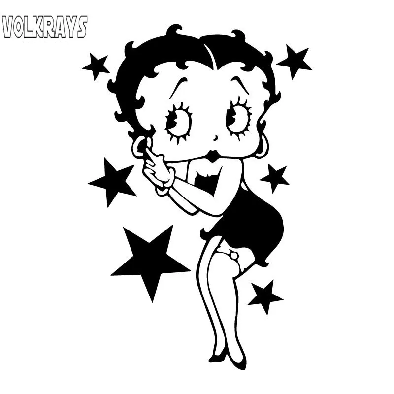 Volkrays креативные автомобильные стикеры Betty Boop с фотоотражающим водонепроницаемым