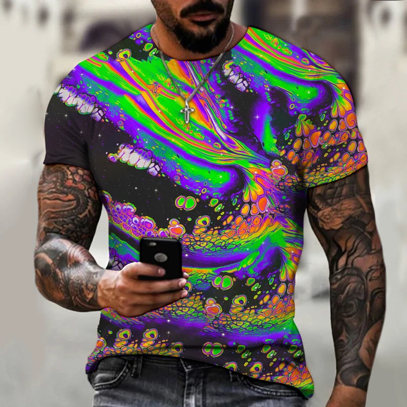 

T-shirt men's oversized T-shirt 6XL 2022 new summer art street pictures painted stitching Harajuku clothing