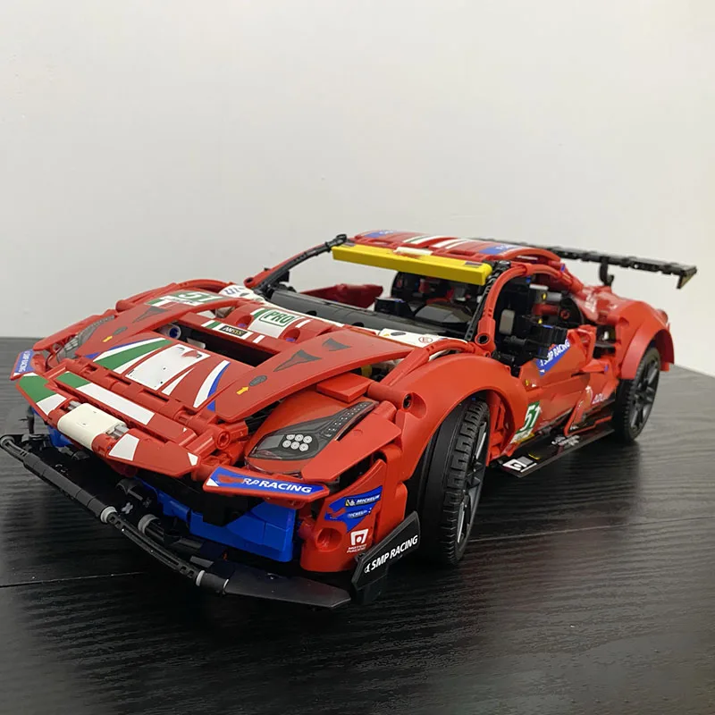 

Stock Technical Ferraring 488 GTE 'AF Corse Racing Car Model Bricks Compatible 42125 MOC super Speed Car Building Blocks Toys