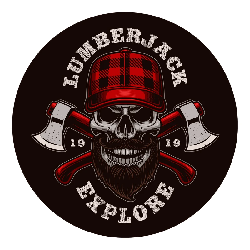 Skull style axe to help tree feller lumberjack skull motorcycle car sticker decal #765