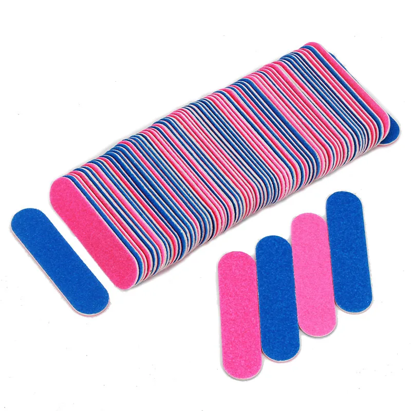 Мини-пилка для ногтей зернистость 500 шт./упак. двухсторонняя пилка розовая синяя