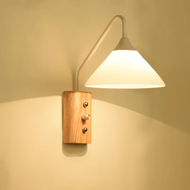

nordic led wood aplique luz pared penteadeira deco maison luminaria de parede cabecero de cama beside lamp living room lamp