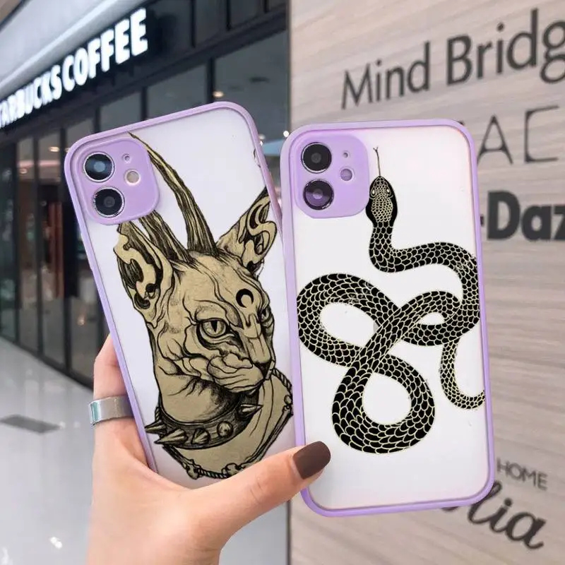 

Polly nem pintura arte suave Phone Case For iPhone 12 11 Mini Pro XR XS Max 7 8 Plus X Matte transparent Purple Cover