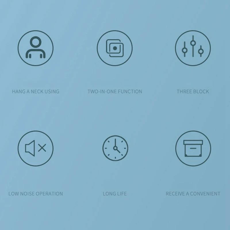 Портативный Электрический шейный вентилятор Bear с большой емкостью аккумулятора