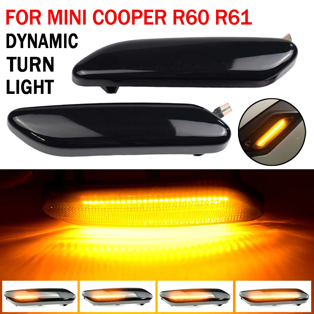 

For BMW MINI COOPER R60 R61 COUNTRYMAN PACEMAN LED Dynamic Car Blinker Side Marker Turn Signal Lights Lamp Accessories