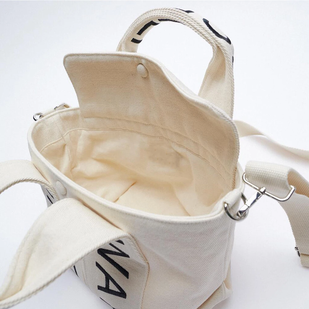 

Designer Letter Canvas Tote Bags for Women Handbag Brands Shoulder Crossbody Bag 2021 Shopper Bag Female Small Purse Clutch Ins