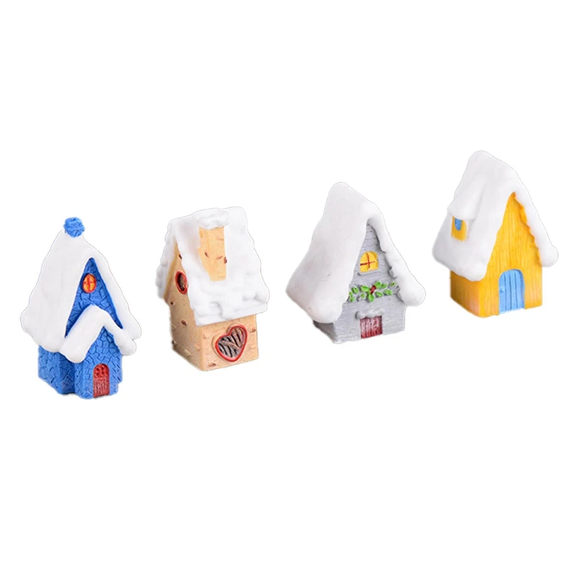 

Miniature House Furniture Doll House Christmas LED House Decorate Light With Resin Home Decoration Xmas Gifts