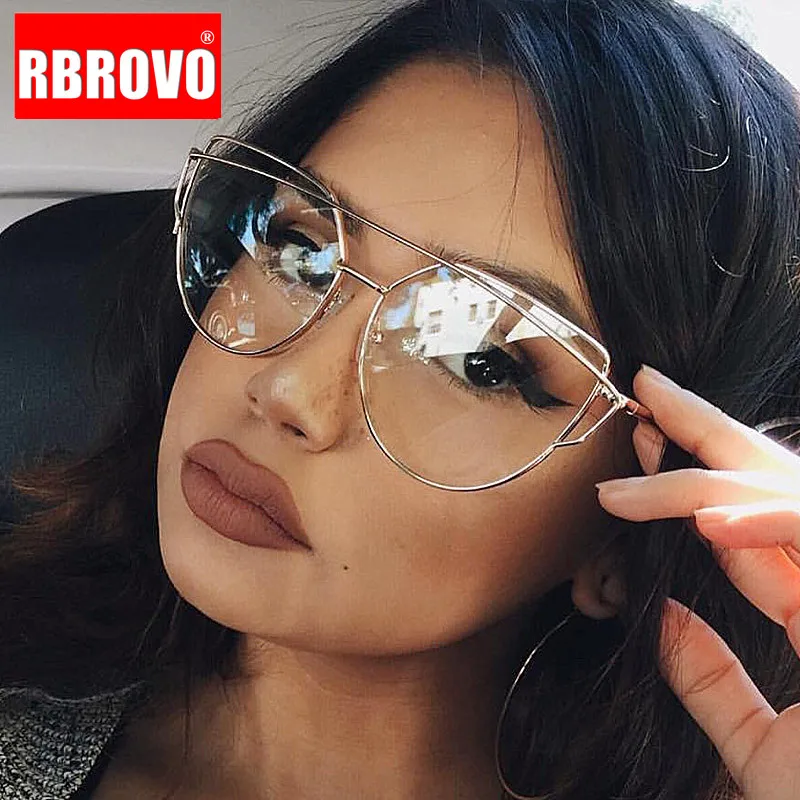 

RBROVO 2021 Classic Cateye Womens Sunglasses Vintage Candy Colors Metal Eyeglasses Street Beat Shopping Oculos De Sol UV400