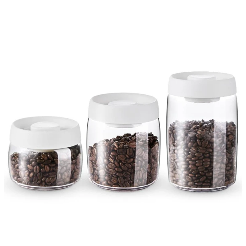 

New 3Pcs Coffee Storage Container With One Way Oxygen -Release Valve,Air Tight Sealable Containers For Grain Nut
