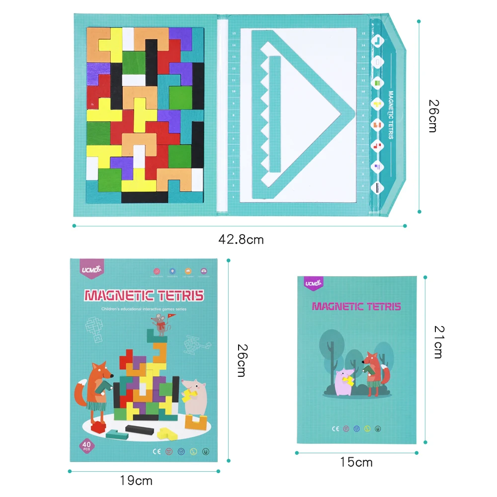 Магнитный деревянный тетрис 3D пазл доска для письма креативный Интеллектуальный