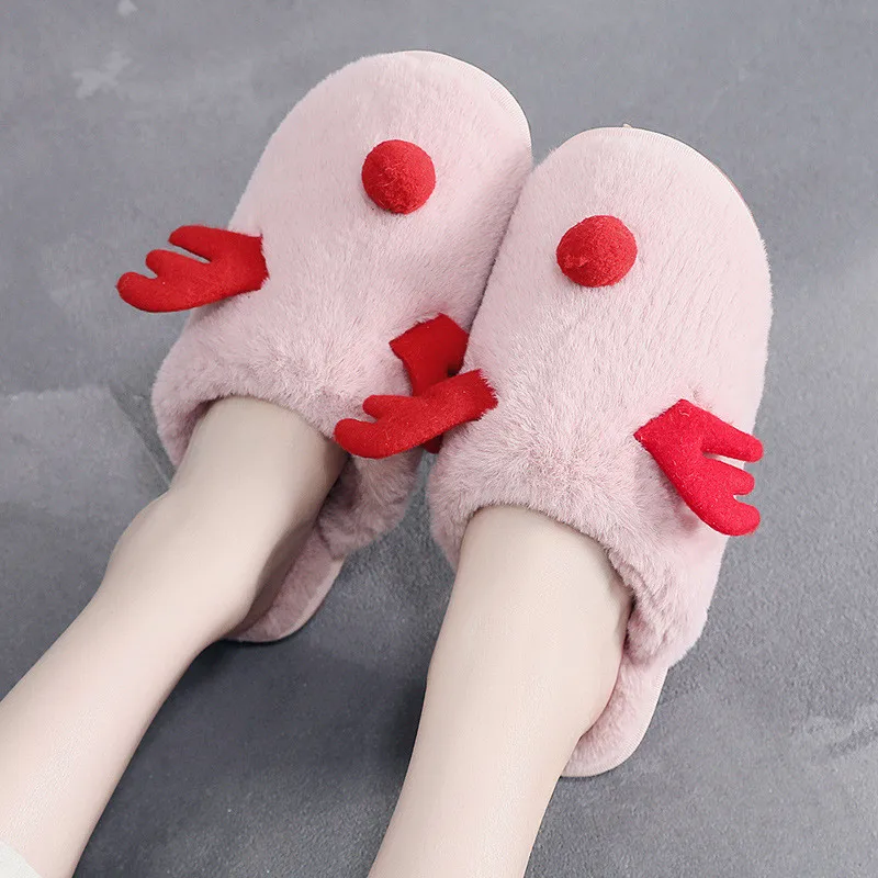 

New Winter Cozy Fuzzy Home Slippers Memory Foam House Outdoor Indoor Warm Soft Plush Bedroom Silent Women Shoes Cute Cartoons