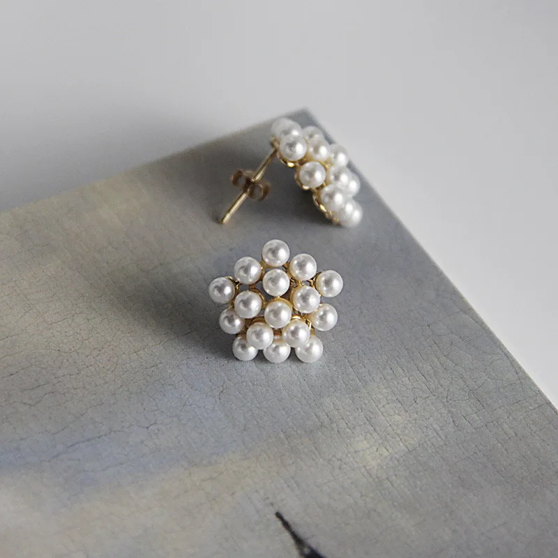 

OBEAR Natural Pearl Earrings Fashion Handmade 925 Silver Stud Earrings for Women Elegant Jewelry Gift 2020 New