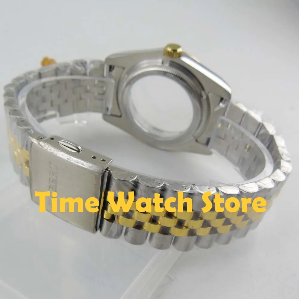 36 мм чехол для часов водонепроницаемый браслет сапфировое стекло позолота