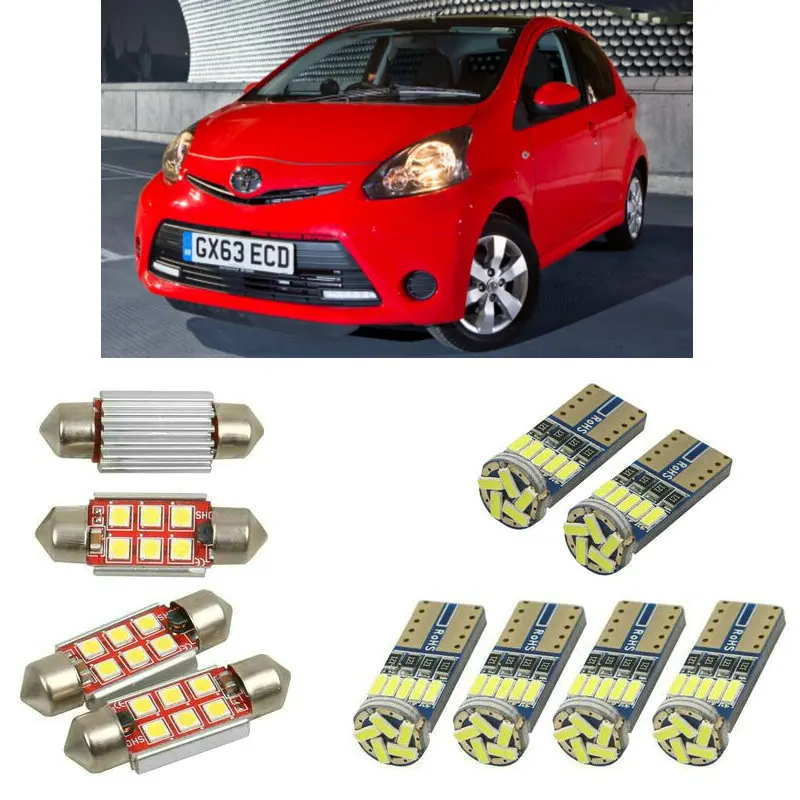 Супер яркий светодиодный автомобильный светильник s для салона Toyota aygo b1 хэтчбек