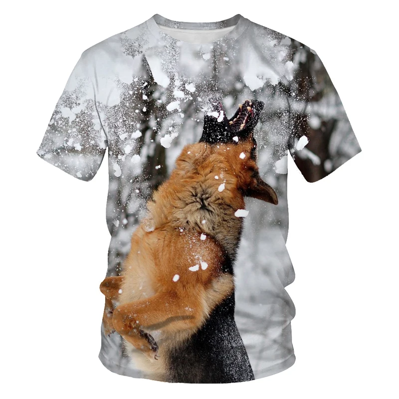

021 new summer hot sale 3DT shirt animal wolf print cool men and women trend T-shirt O-neck loose large size T-shirt