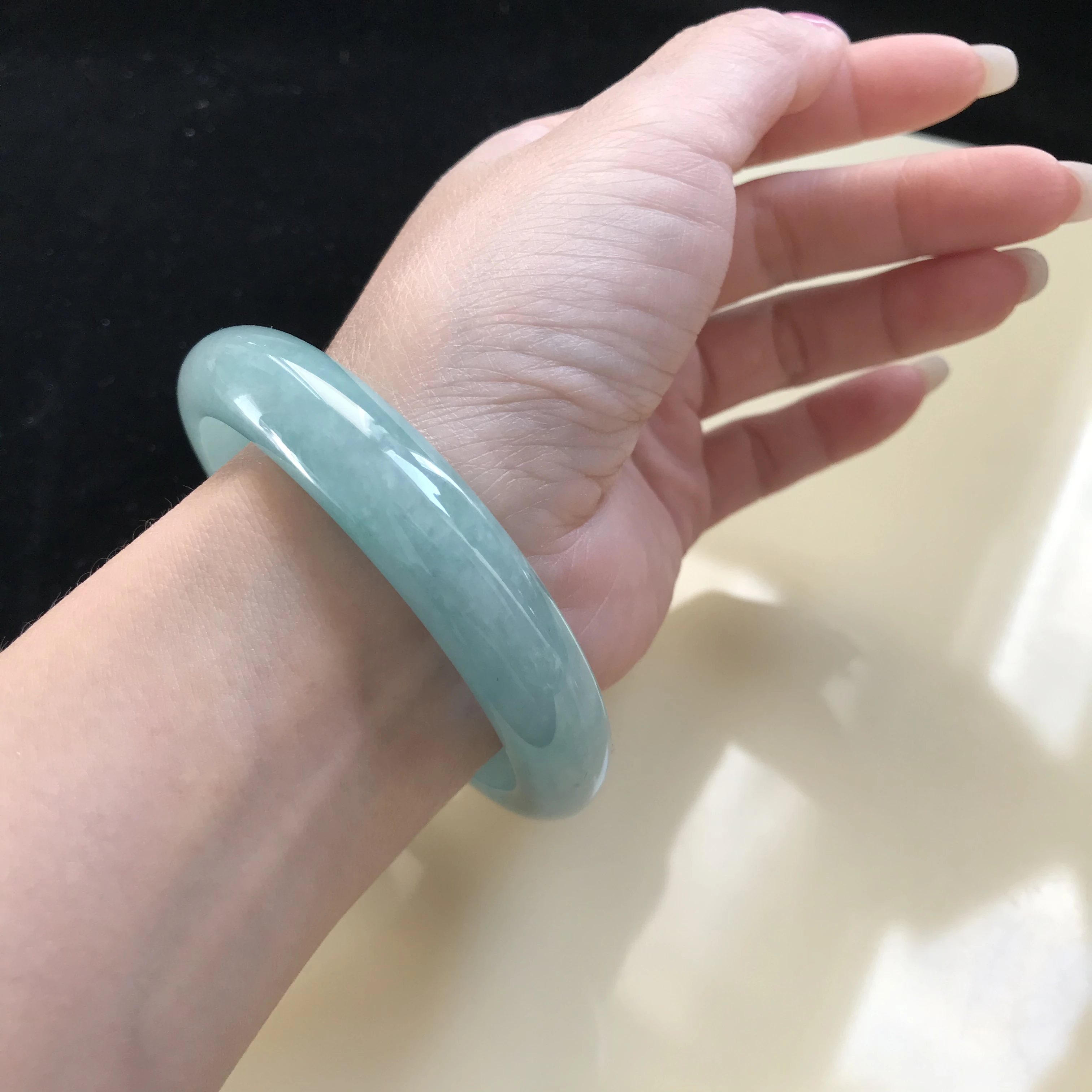 

Burma 100%Genuine High-end Jadeite Bracelet Jewelry Jade Bangles For Women 61mm (With Certificate)