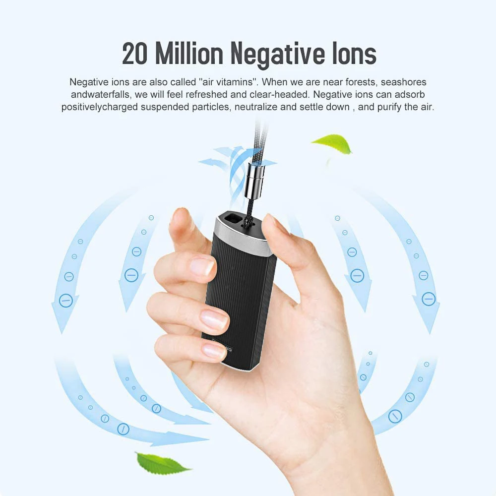 Wearable Air Purifier Necklace USB Cleaner Personal Negative Ion Generator Freshener | Бытовая техника