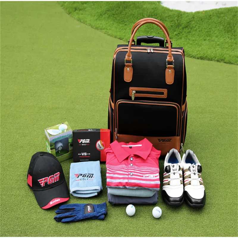 

New PGM Nylon PU Golf Clothes Bag Durable Traveling Bag with Wheel Portable for Men and Women Golf Clothes Bags Golf Bags