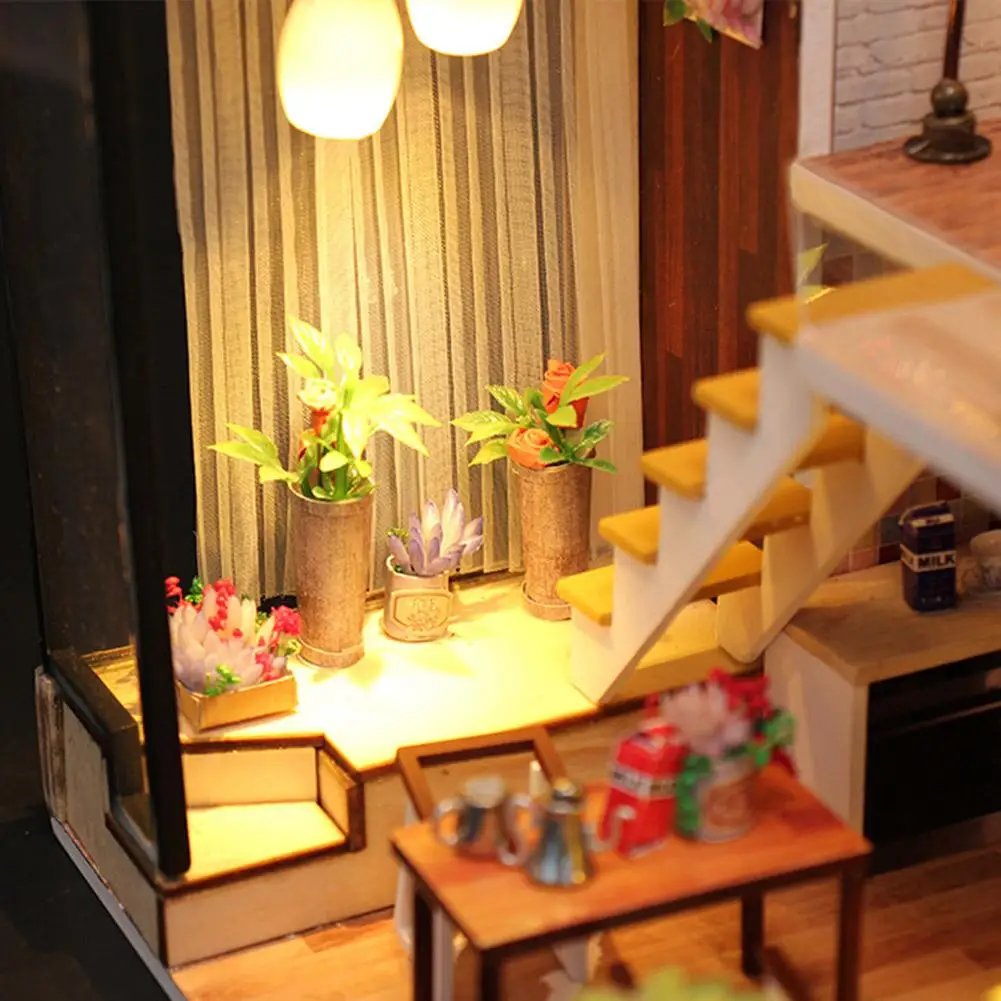 

DIY Doll House Wooden Doll Houses Mini Dollhouse Furniture with LED Toys for children Birthday Christmas Gift Educational Toys