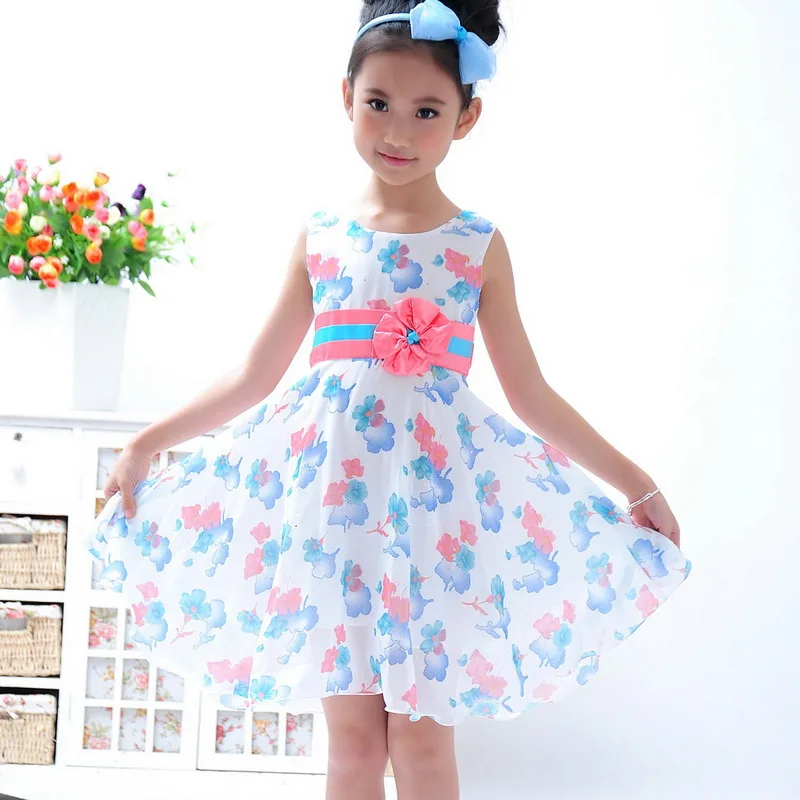 Детское красивое платье принцессы для маленьких девочек Шифоновое пляжное