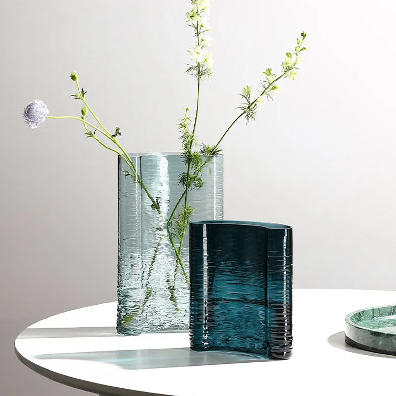 

Французская Роскошная ваза из строительного стекла, полукольцевая ваза для цветов, гидропонное устройство, настольное ремесло, европейски...