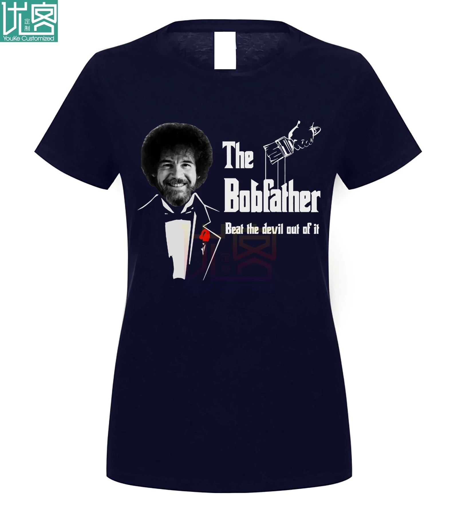 Мужская футболка Bob Ross The Bobfather Beat Devil Out Of It 2019|Мужские футболки| |