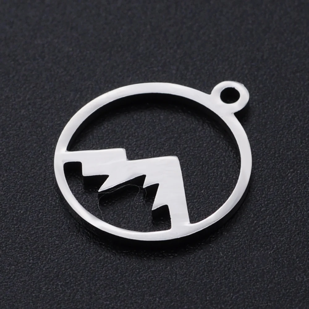 

201 Stainless Steel Laser Cut Pendants Mountain Charms For Necklaces Bracelets Jewelry Making, 17x14.5x1mm, Hole: 1.5mm