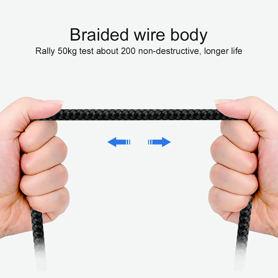 Micro USB кабель 2.4A Быстрая зарядка нейлоновый плетеный для передачи данных Android