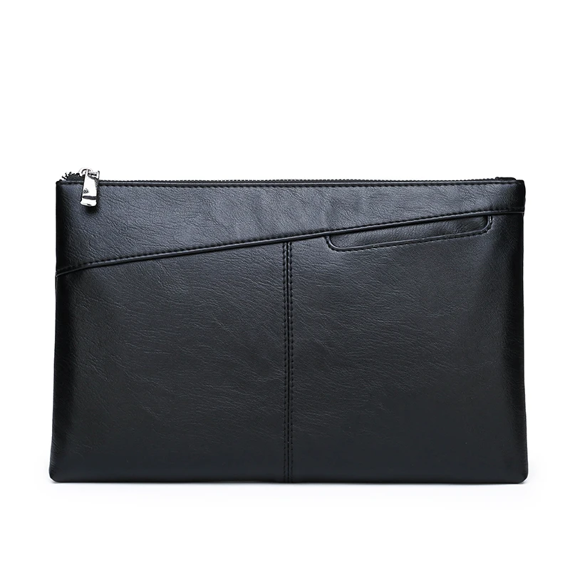 2021 new Fashion Leather Men's Clutch Bag Handbag Brand PU Leather Bag Classic Black Large Capacity Envelope Bag