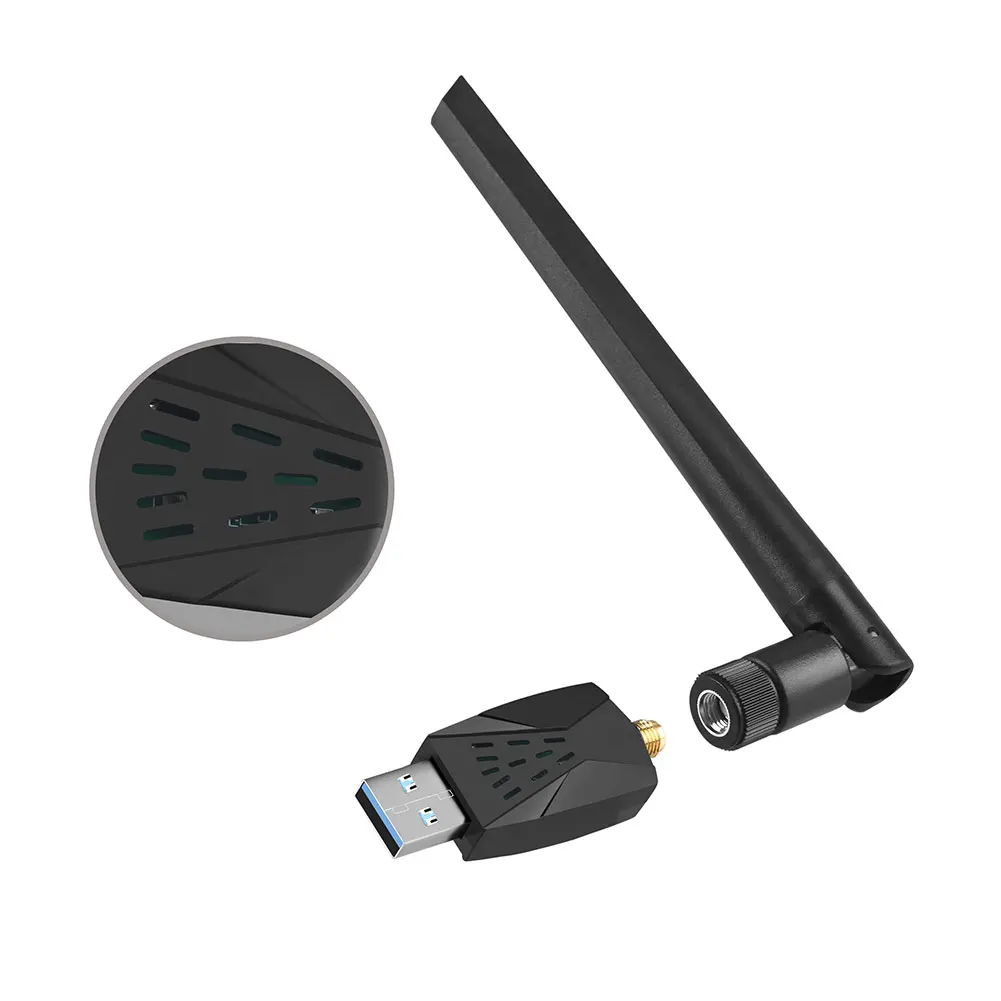 

1300Mbps Wireless Network Card Dongle 2.4GHz 5.8GHz WiFi External Receiver Adapter with USB 3.0 Interface Networking Parts