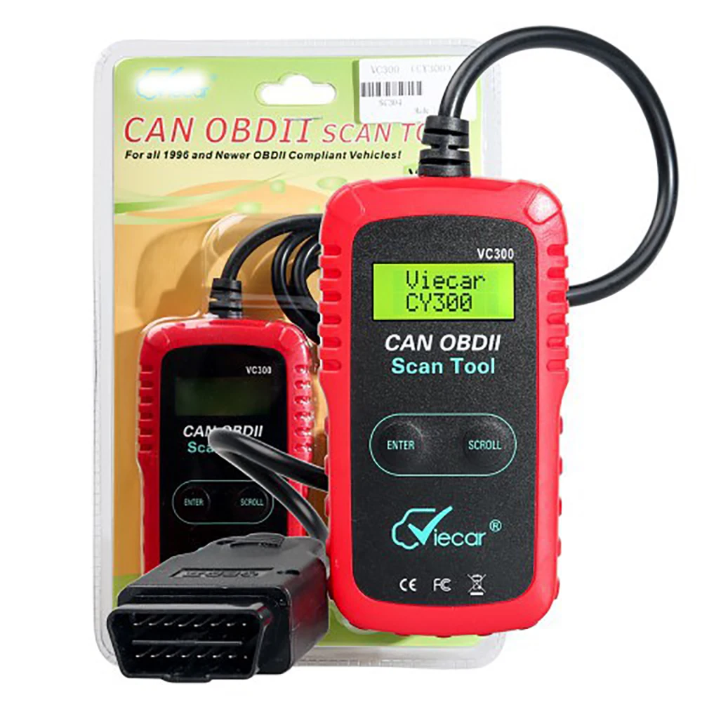 Автомобильный сканер VC300 CAN BUS OBD2 считыватель ошибок OBDII тестер неисправностей
