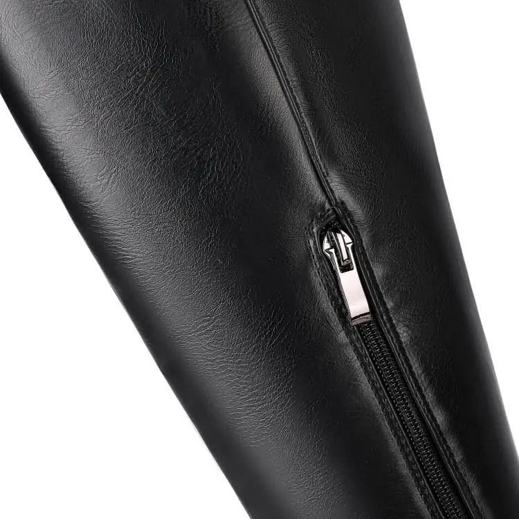 Сапоги до колена зимняя женская длинная обувь Botines Mujer коллекция 2019 года Размер 10