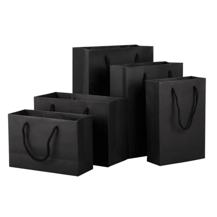 10 шт./Черная бумажная сумка для карт Подарочная покупок праздничные вечерние