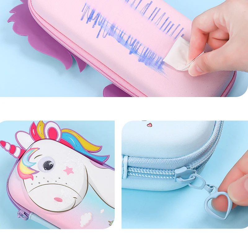 

Cute Unicorn Pencil Case Student Pencil Bag Multi-Function Pencilcase School Supplies Pencil Pouch Stationery Plastic Pencil Box