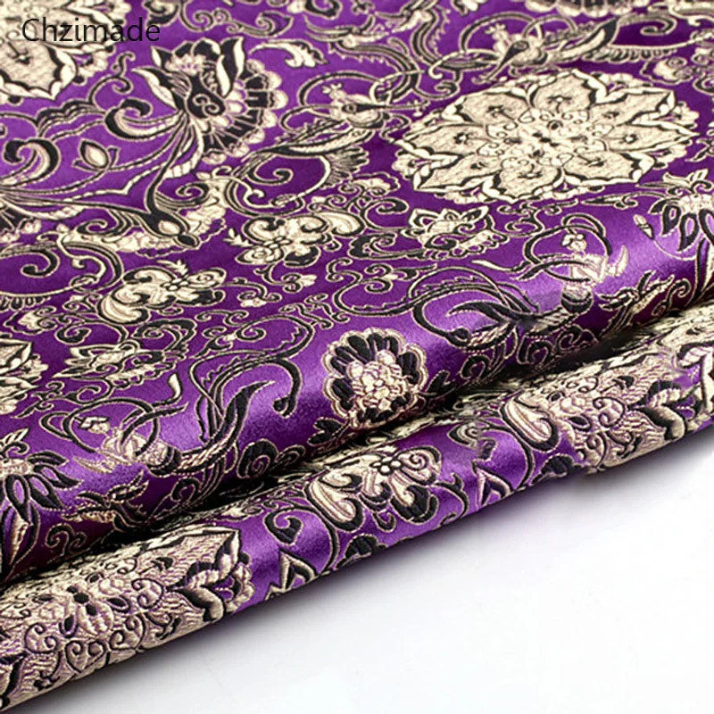 Lychee Life черный цветок металлическая жаккардовая парча ткань Дамасская швейная