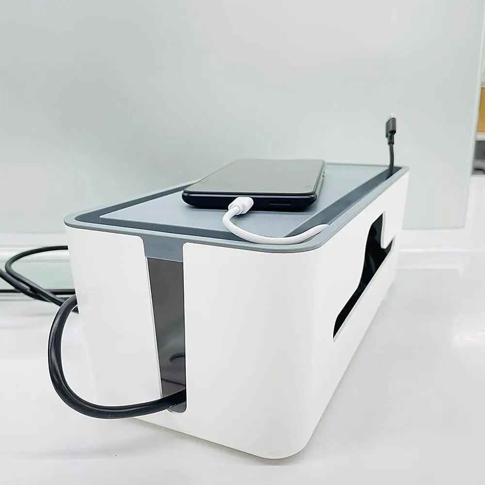 

Floridliving Large Cable Management Box Anti Dust Cord Power Strip Wire Case Charger Storage Box Home Office Desk Organizer
